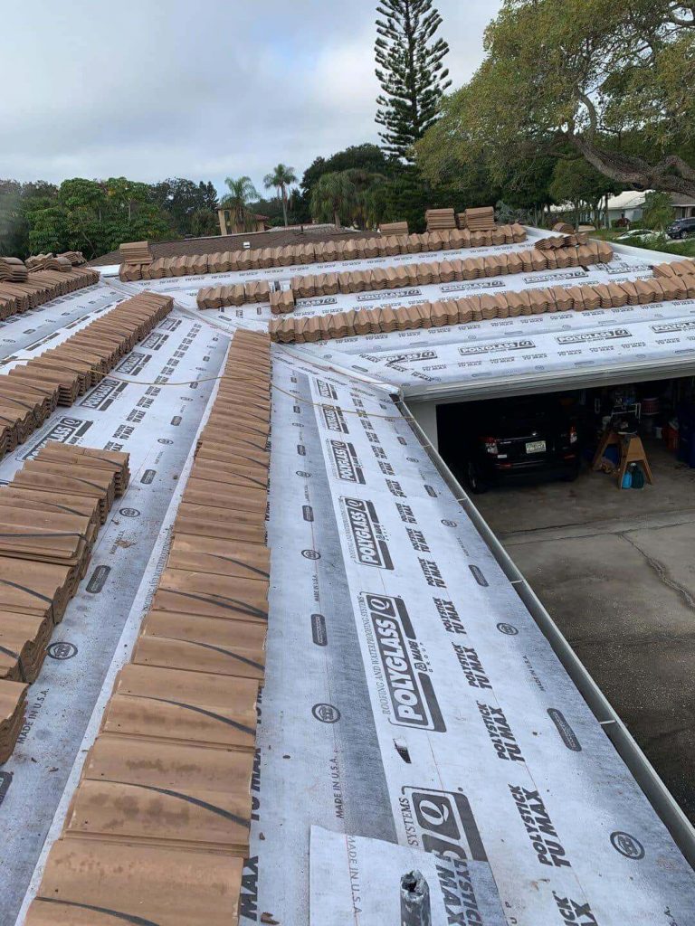 New residential roof installation in progress
